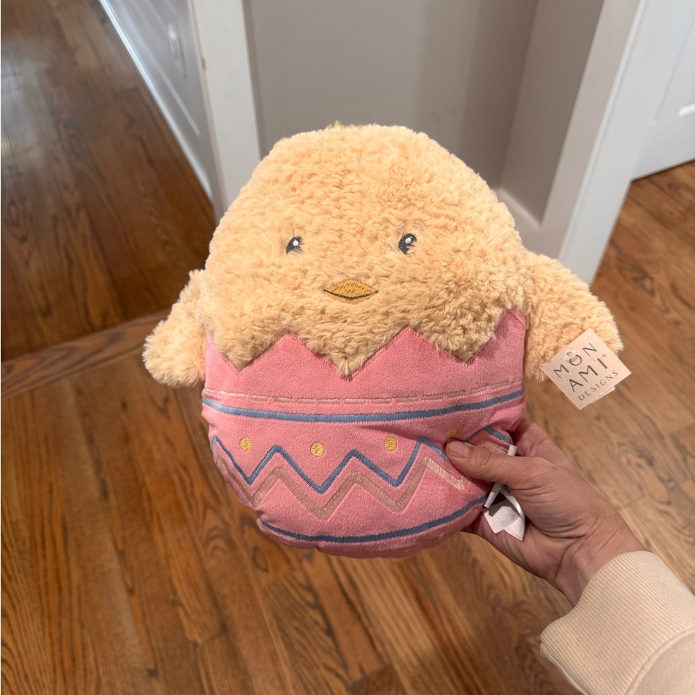 Mon Ami Plush Chick in Pink Egg